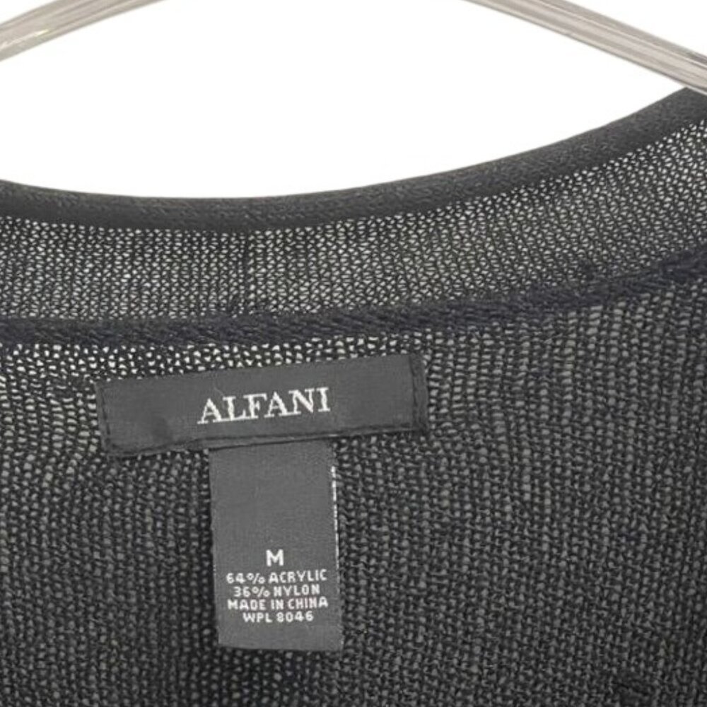 Alfani Women’s Black Open-Front Sweater with Draped Front and Ribbed Sides Size - Picture 4 of 6